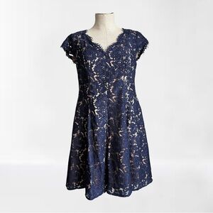 Eliza J Lace Fit-and-Flare Dress